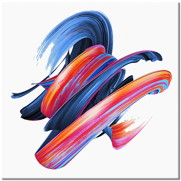 canvas-leinwandbild, abstrakt-fantasie, blau, orange, violett