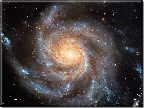 canvas-leinwandbild, astronomie, blau, braun, galaxien, orange, schwarz, sonstiges, spirale, sterne, universen
