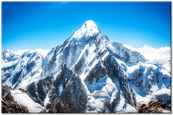 canvas-leinwandbild, berge, blau, braun, everest, himalaya, landschaft, nepal, schnee, weiss