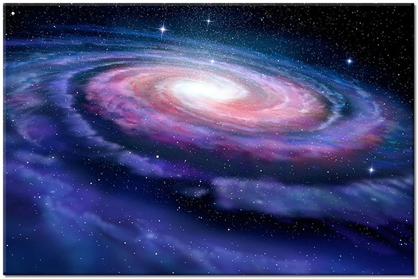 canvas-leinwandbild, astronomie, blau, bunt, galaxien, orange, pink, rot, schwarz, sonstiges, spirale, sterne, universen, violett, weiss