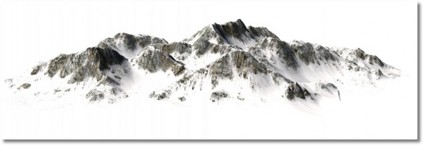 canvas-leinwandbild, berge, grau, klippen, landschaft, schnee, schwarz-weiss, weiss