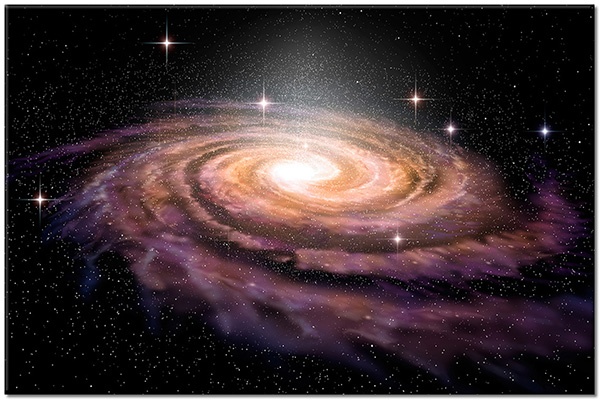 canvas-leinwandbild, astronomie, galaxien, orange, schwarz, sonstiges, spirale, sterne, universen, violett, weiss