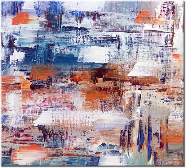 canvas print, abstract-fantasy, abstract-paintings, art, beige, blue, contemporary-art, gray, orange, paintings, white