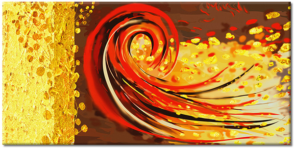 canvas print, abstract-fantasy, brown, red, yellow