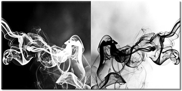 canvas print, abstract-fantasy, art, bars, black, black-white, contemporary-art, smoke, symmetry, white