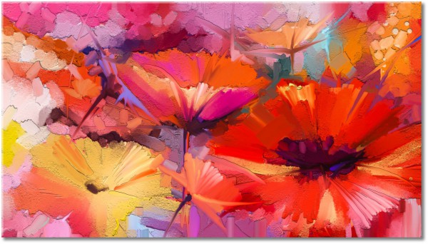 canvas print, art, beige, flowers, orange, paintings, pink, purple, red, still-life-other-paintings, watercolour, yellow