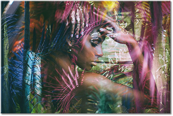 canvas print, abstract-fantasy, art, bars, beauty, blue, carnival, contemporary-art, dance, double-exposure, fashion, green, miscellaneous, pink, portraits, purple, sexy, women