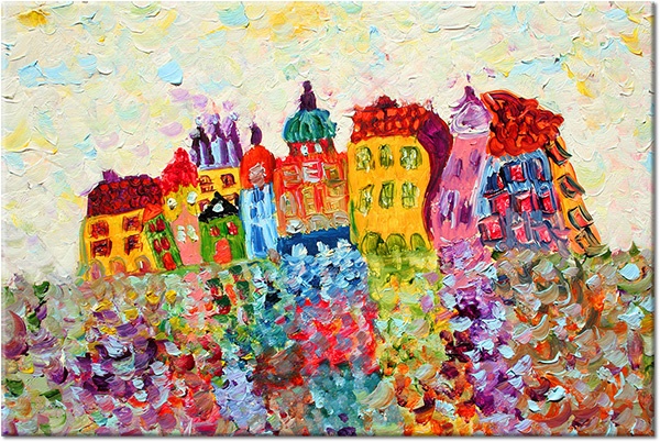canvas print, abstract-fantasy, abstract-paintings, art, beige, blue, buildings, cities, drawing, green, kids, multicolour, orange, paintings, pink, purple, red, still-life-other-paintings, yellow