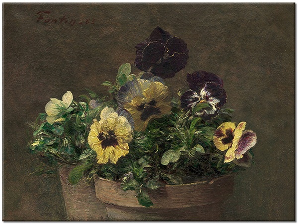 canvas print, brown, flowers, green, paintings, purple, still-life-other-paintings, yellow