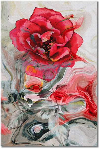 canvas print, abstract-fantasy, art, beige, black, brown, flowers, gray, green, paintings, red, roses, still-life, still-life-other-paintings, white