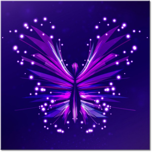 canvas print, abstract-fantasy, animals, birds-fish-insects, butterflies, flight, kids, pink, purple